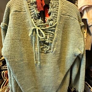 Women's Lace-Up Knit Sweater